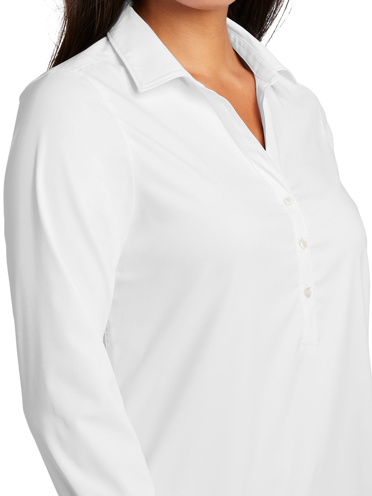 Women's 3 Button V-Neck Stretch Tunic