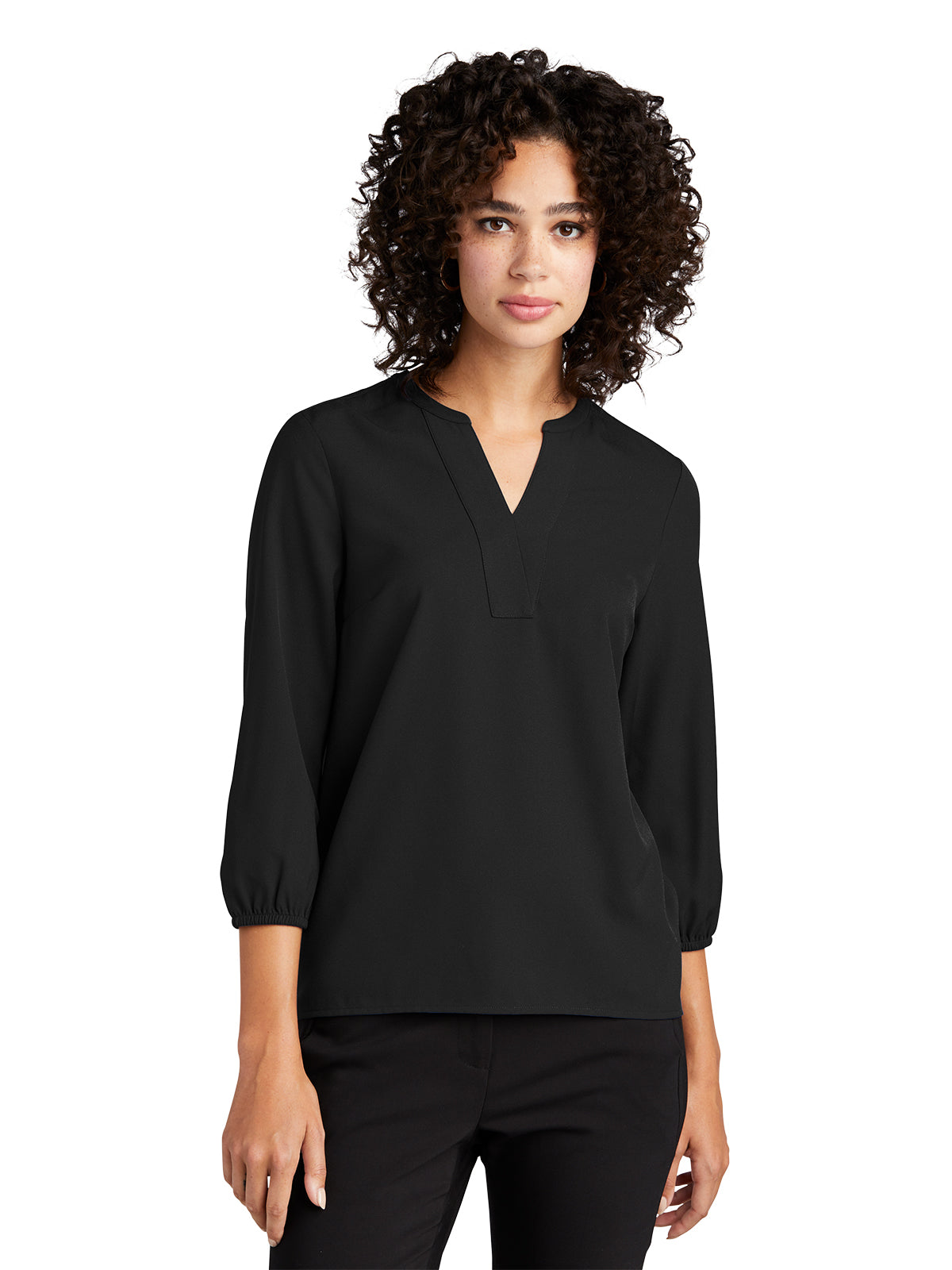 Women's Pocketless 3/4-Sleeve Blouse Top