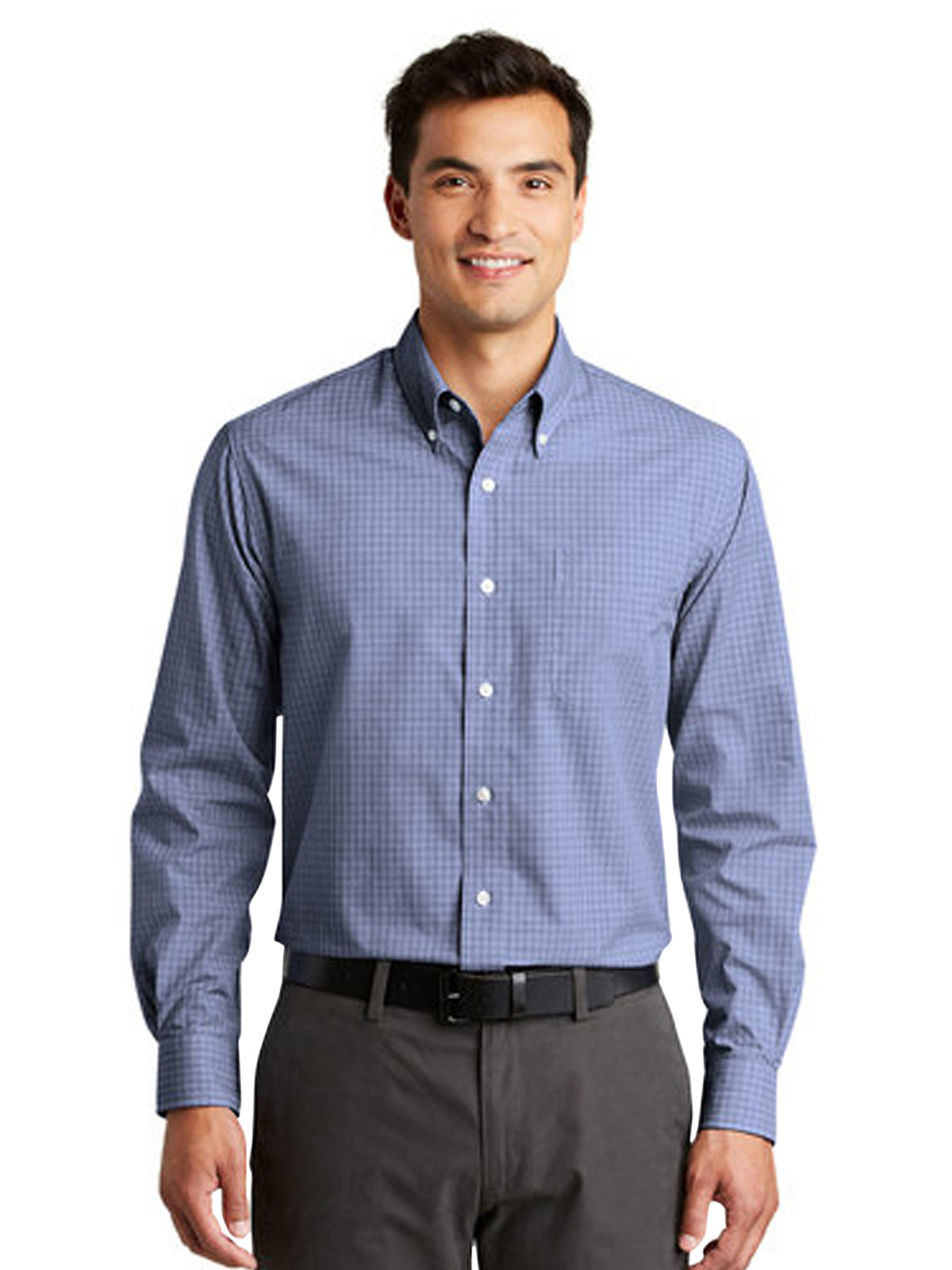 Men's Plaid Pattern Easy Care Shirt