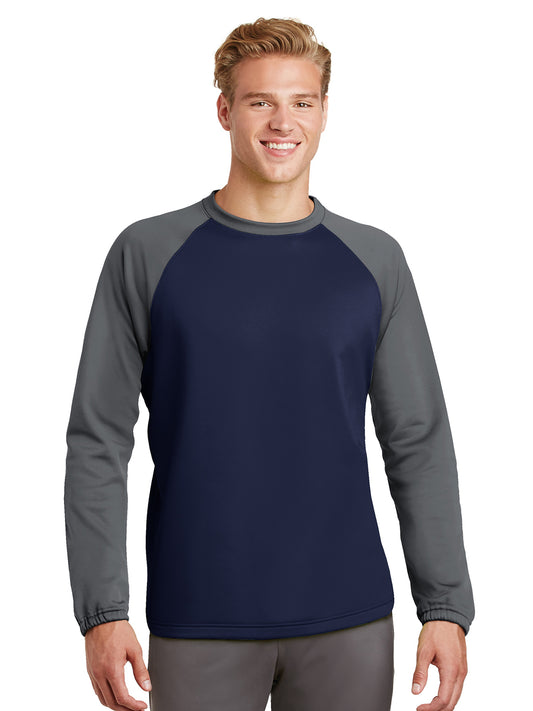 Men's Pocketless Raglan Colorblock Crewneck Sweatshirt