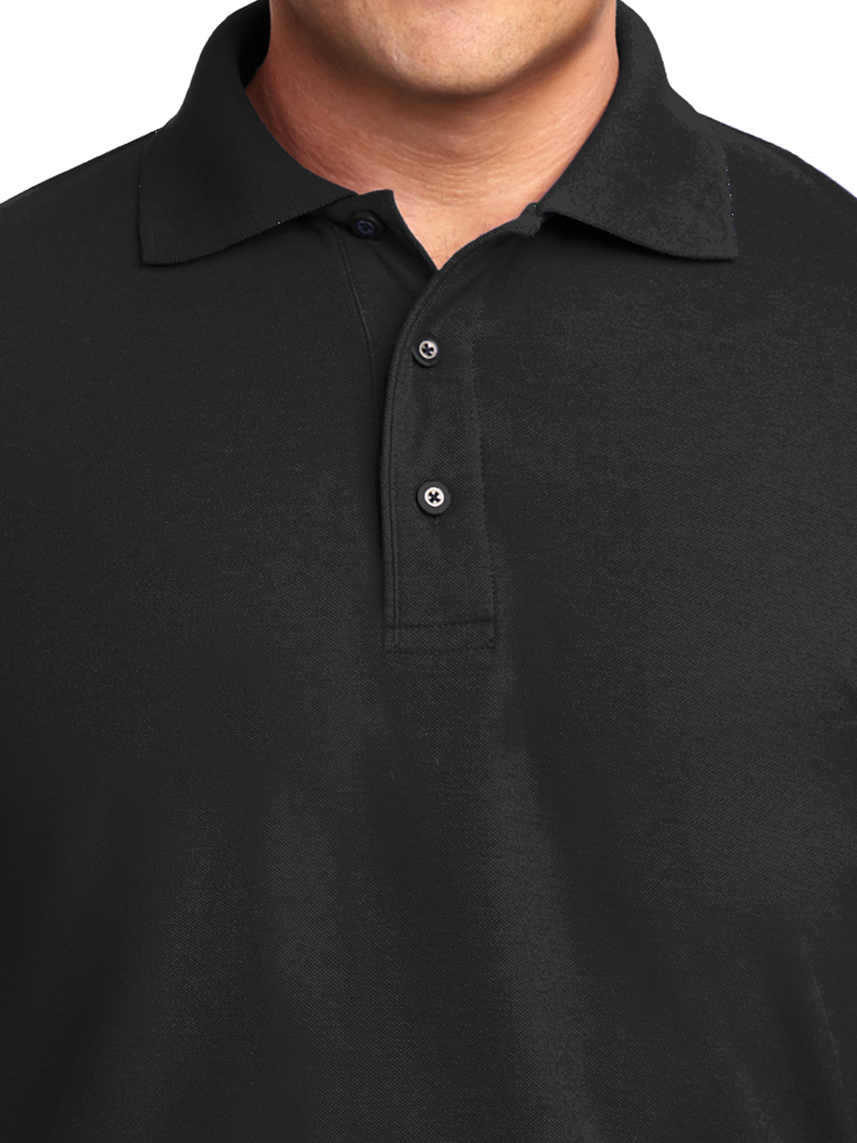 Men's Tall Silk Touch Long Sleeve Polo Shirt