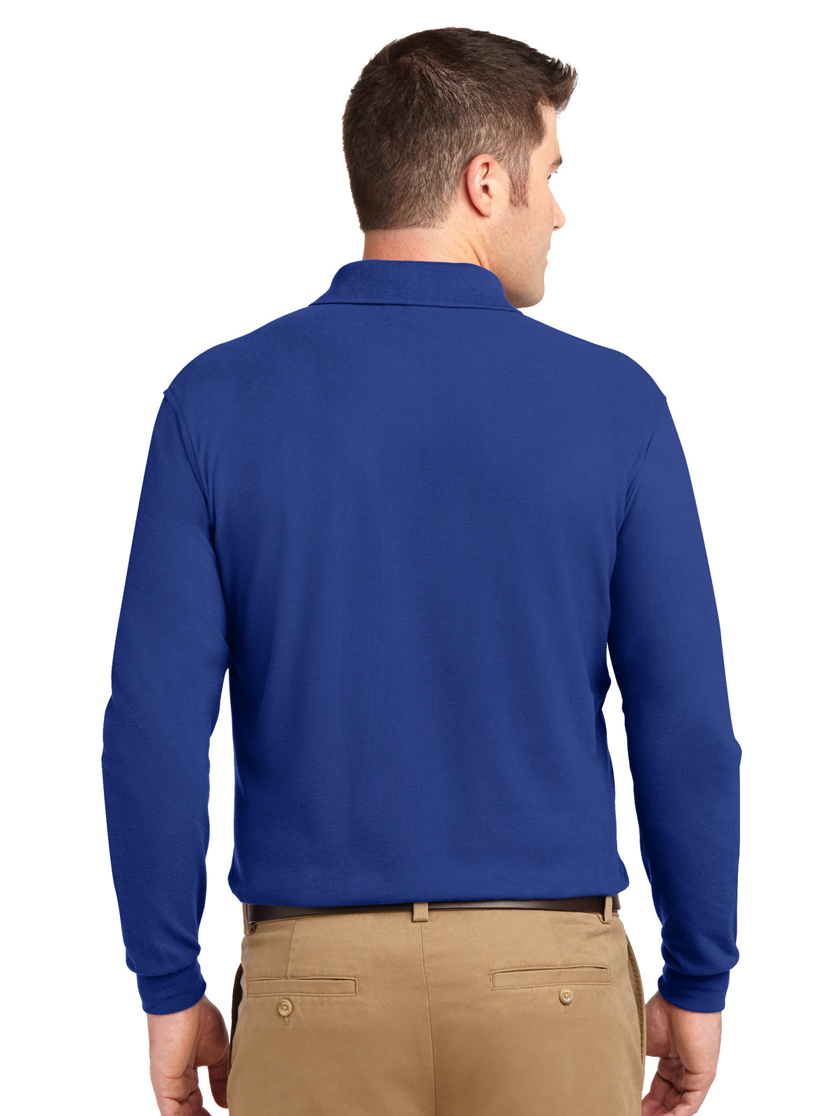 Men's Tall Silk Touch Long Sleeve Polo Shirt