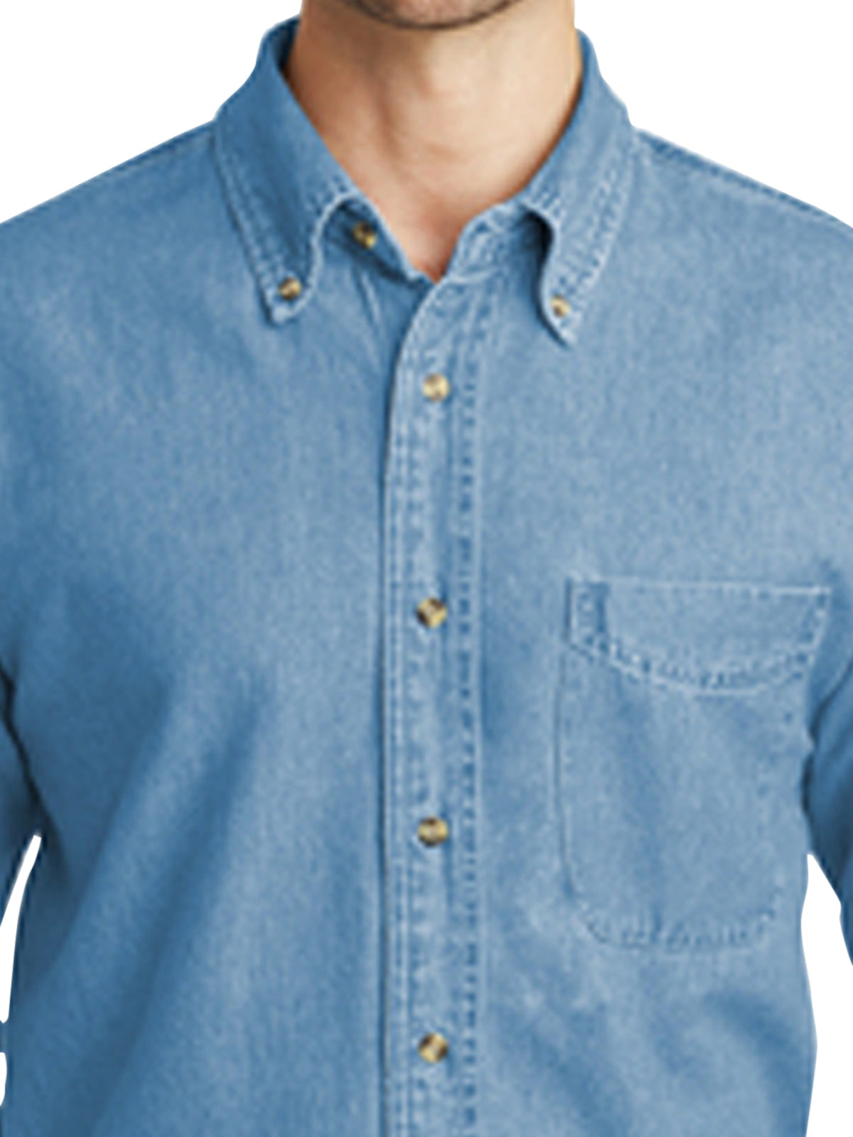 Men's Tall Long Sleeve Denim Shirt