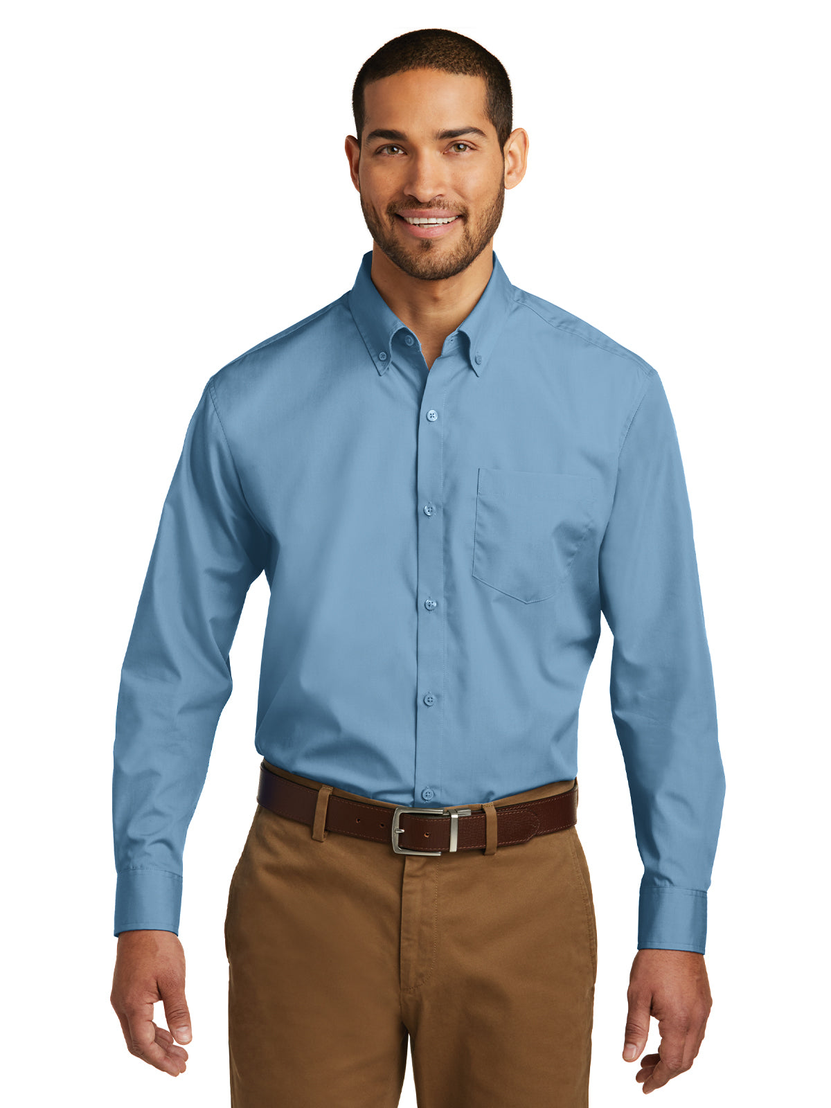 Men's Long Sleeve Poplin Tee