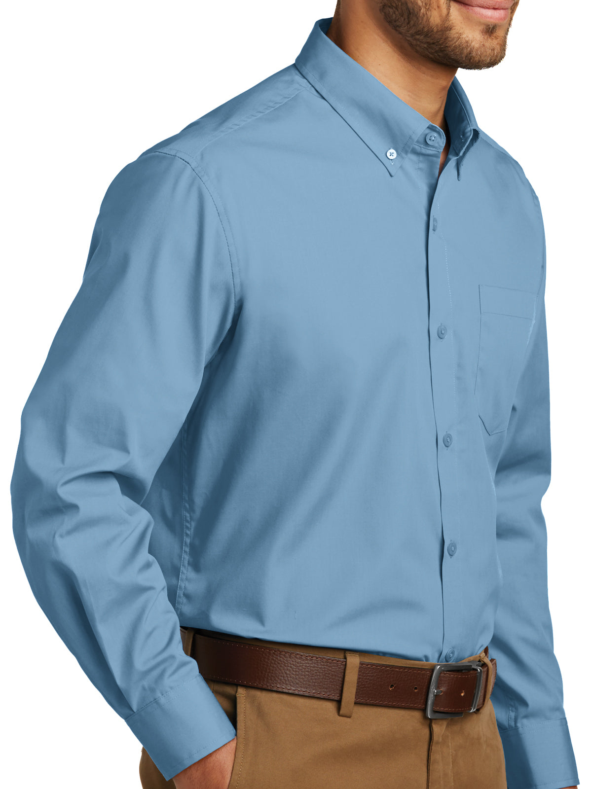 Men's Long Sleeve Poplin Tee