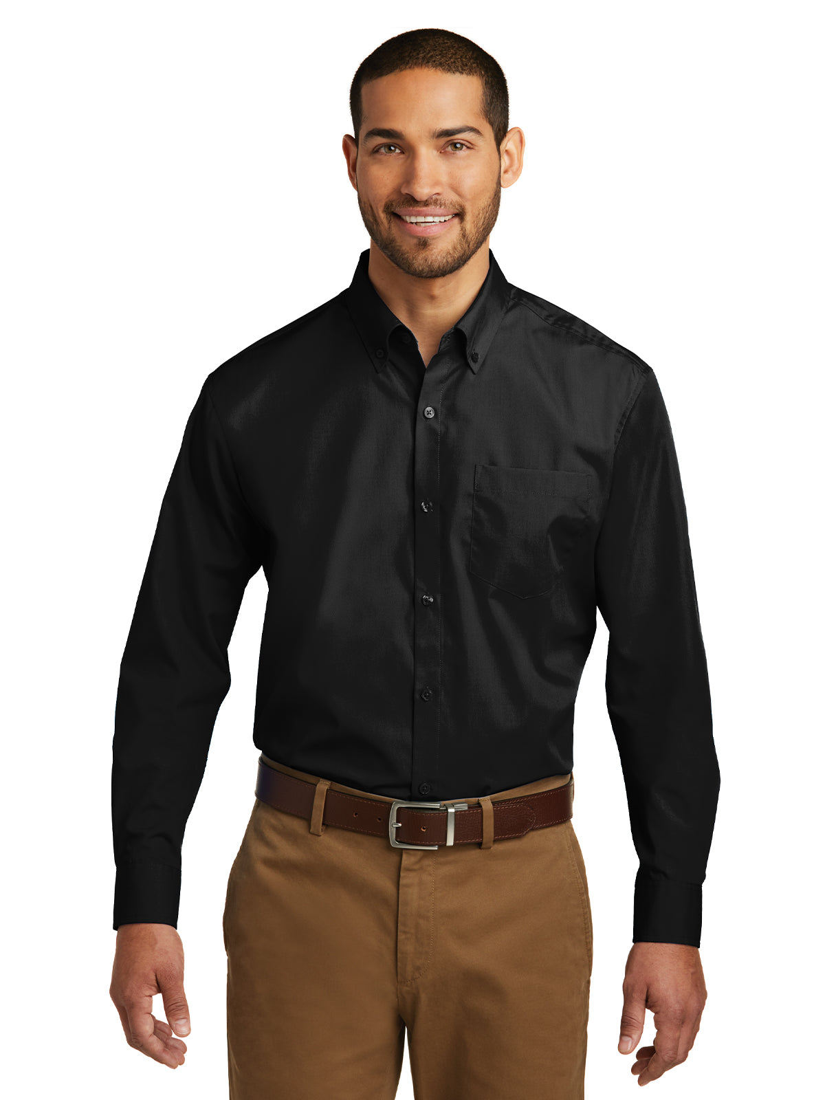 Men's Long Sleeve Poplin Tee