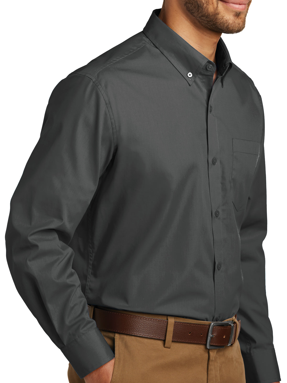 Men's Long Sleeve Poplin Tee