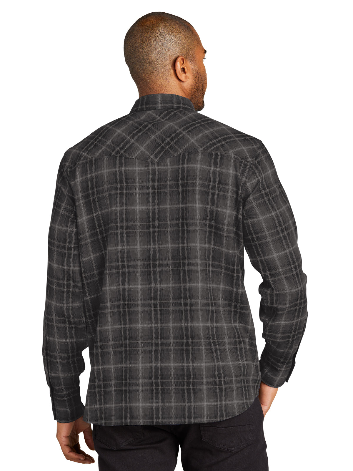 Men's Long Sleeve Ombre Plaid Shirt