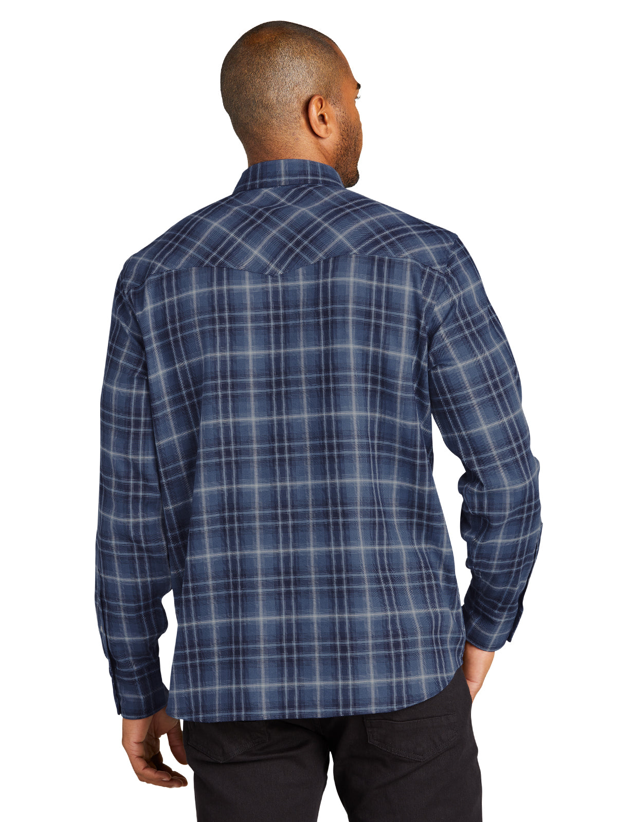 Men's Long Sleeve Ombre Plaid Shirt