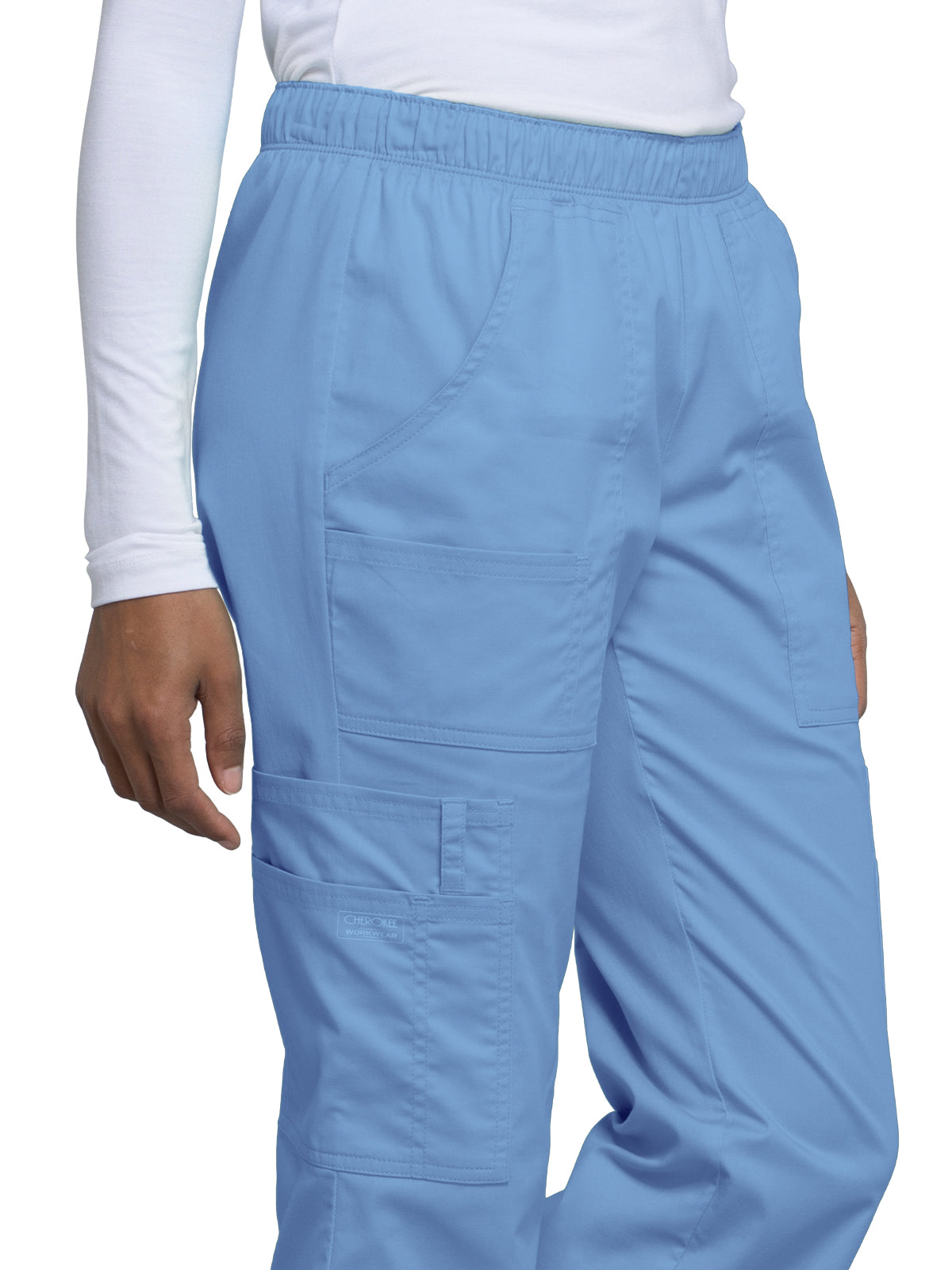 Women's Mid Rise Pull-On Cargo Scrub Pant