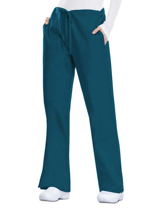 Women's Natural Rise Flare Leg Drawstring Pant