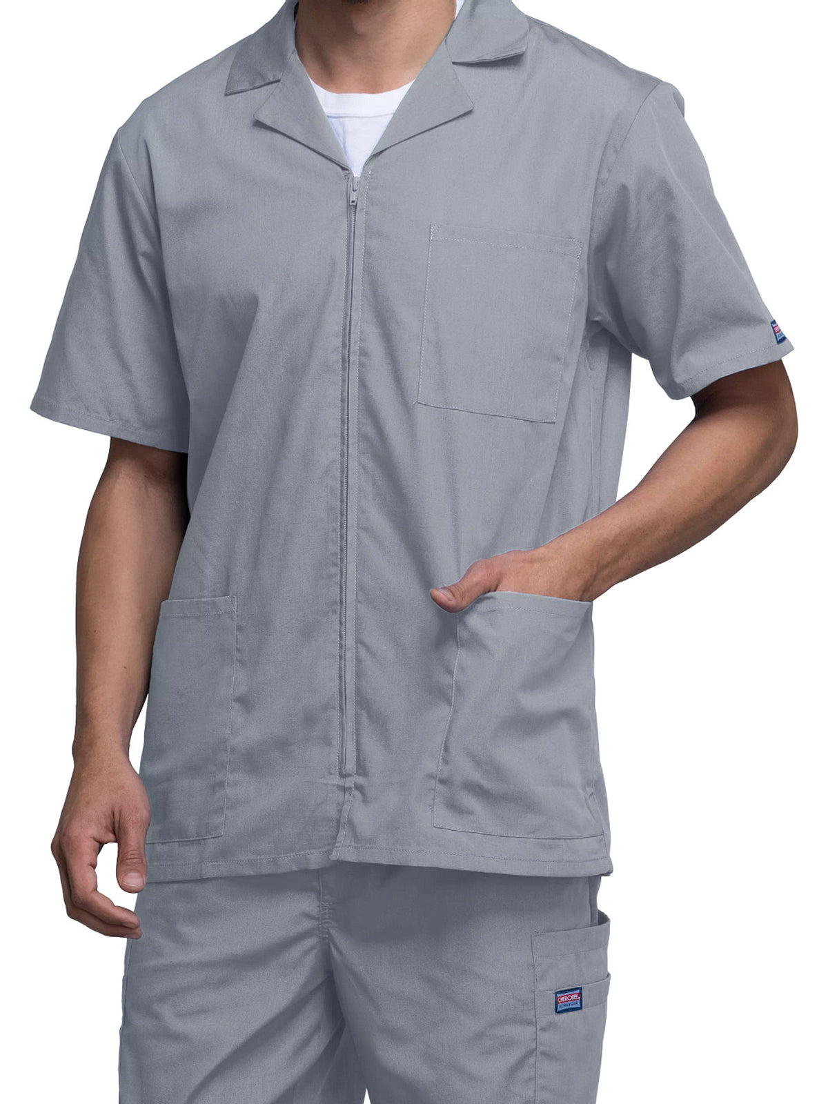 Men's Zip Front Scrub Jacket