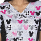 Women's V-Neck Knit Panel Print Top