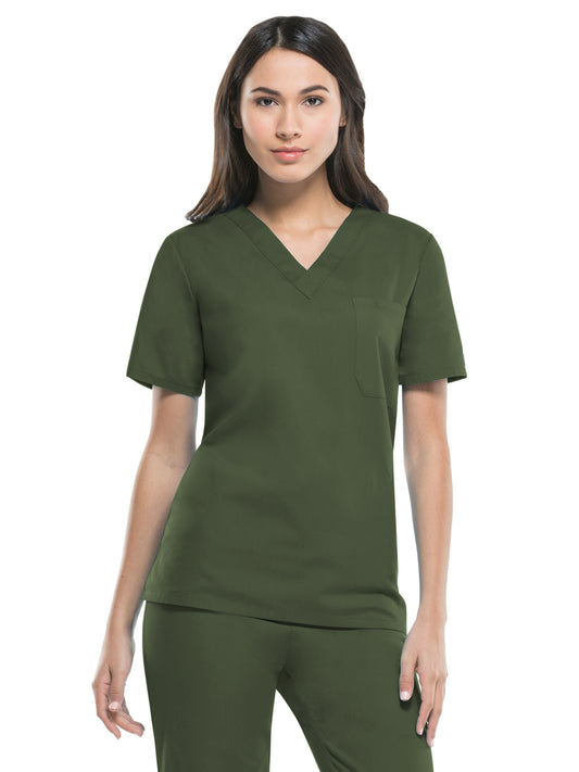 Unisex 1-Pocket Tuckable V-Neck Top