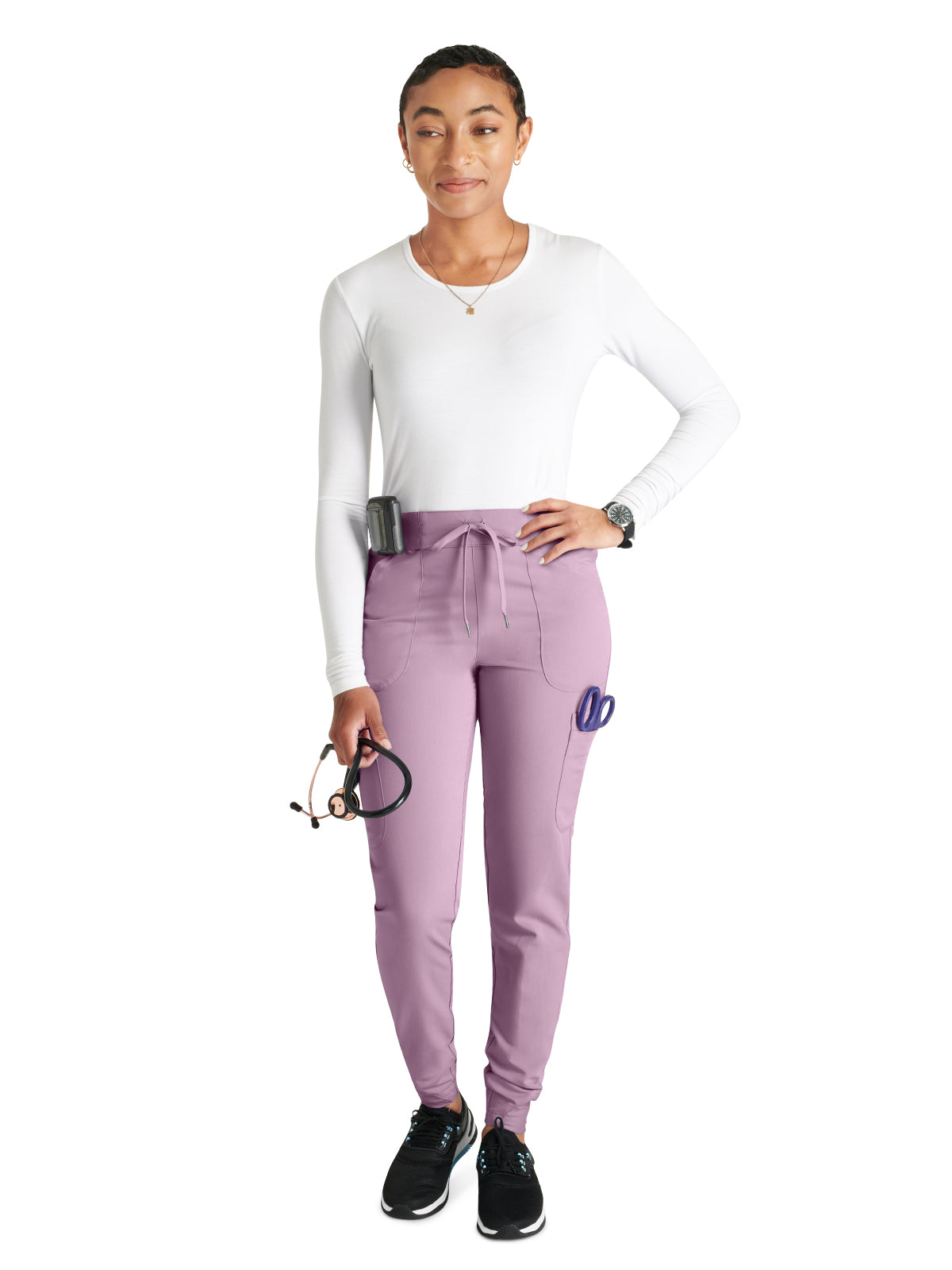 Women's Mid Rise Pull On Jogger Scrub Pant