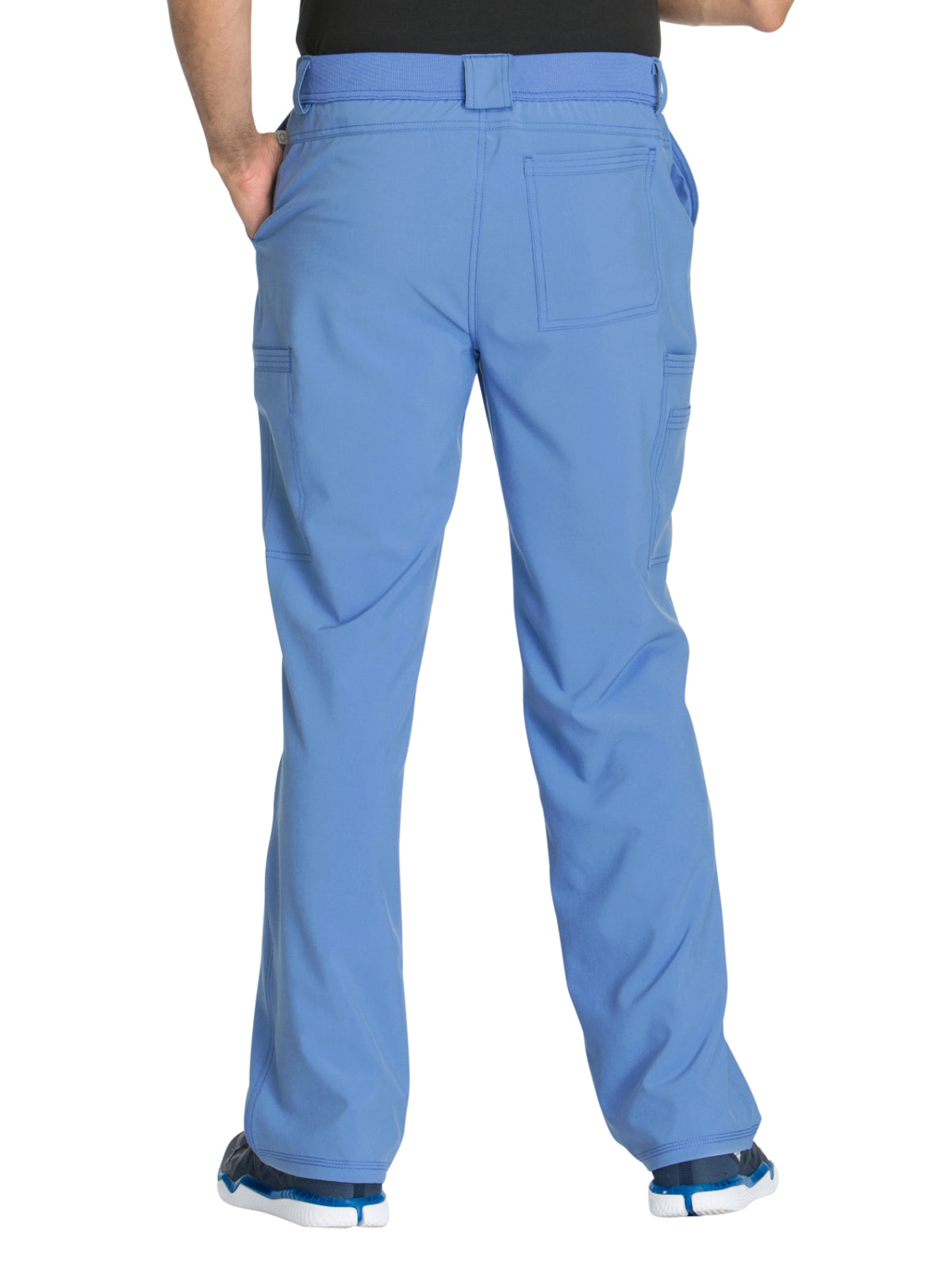 Men's Zip Fly Button Closure Tapered Leg Pant