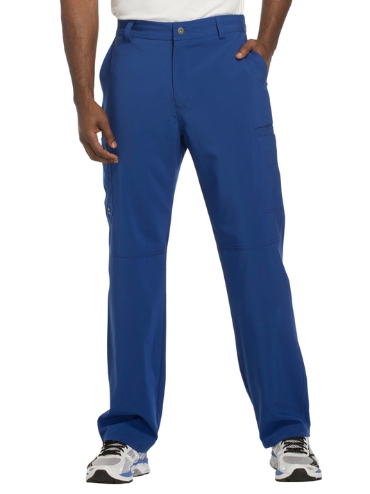 Men's Zip Fly Button Closure Tapered Leg Pant