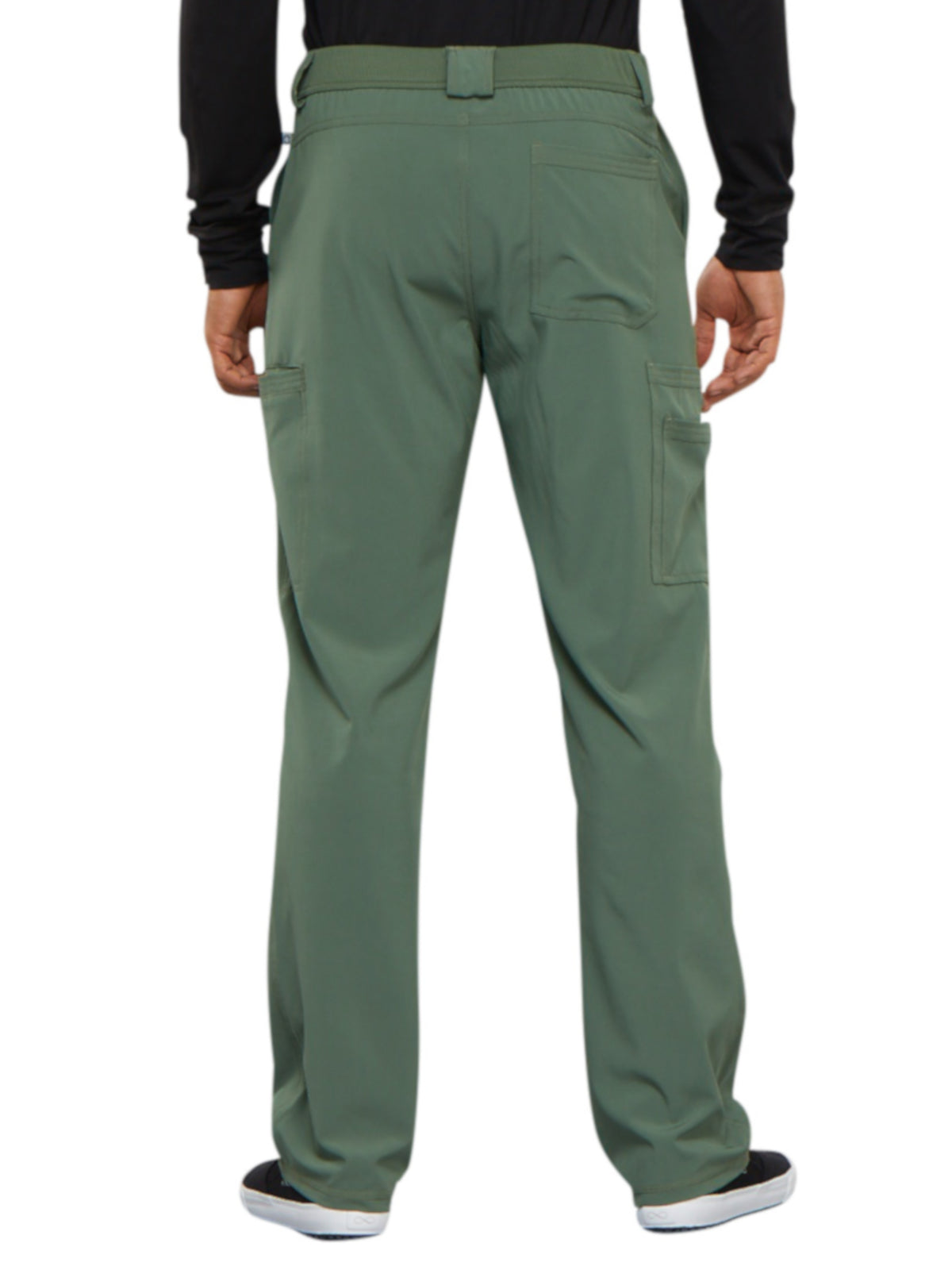 Men's Zip Fly Button Closure Tapered Leg Pant