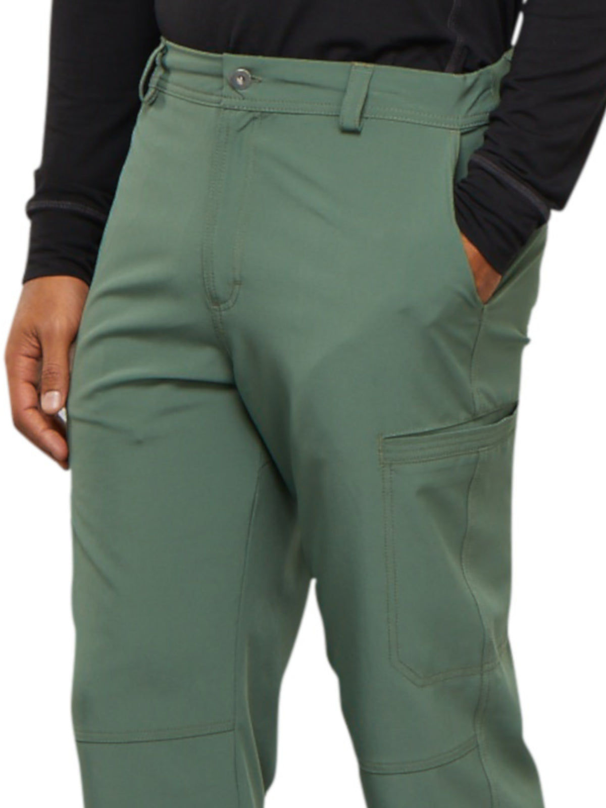 Men's Zip Fly Button Closure Tapered Leg Pant