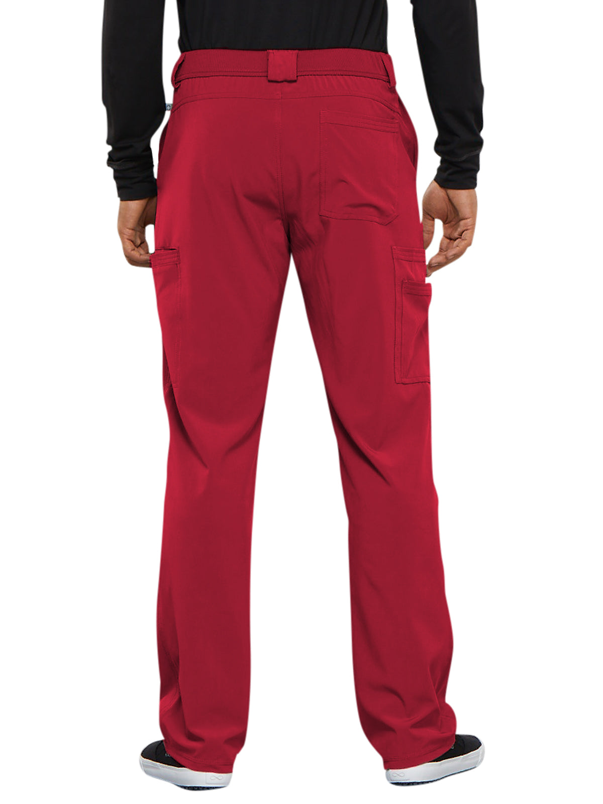 Men's Zip Fly Button Closure Tapered Leg Pant