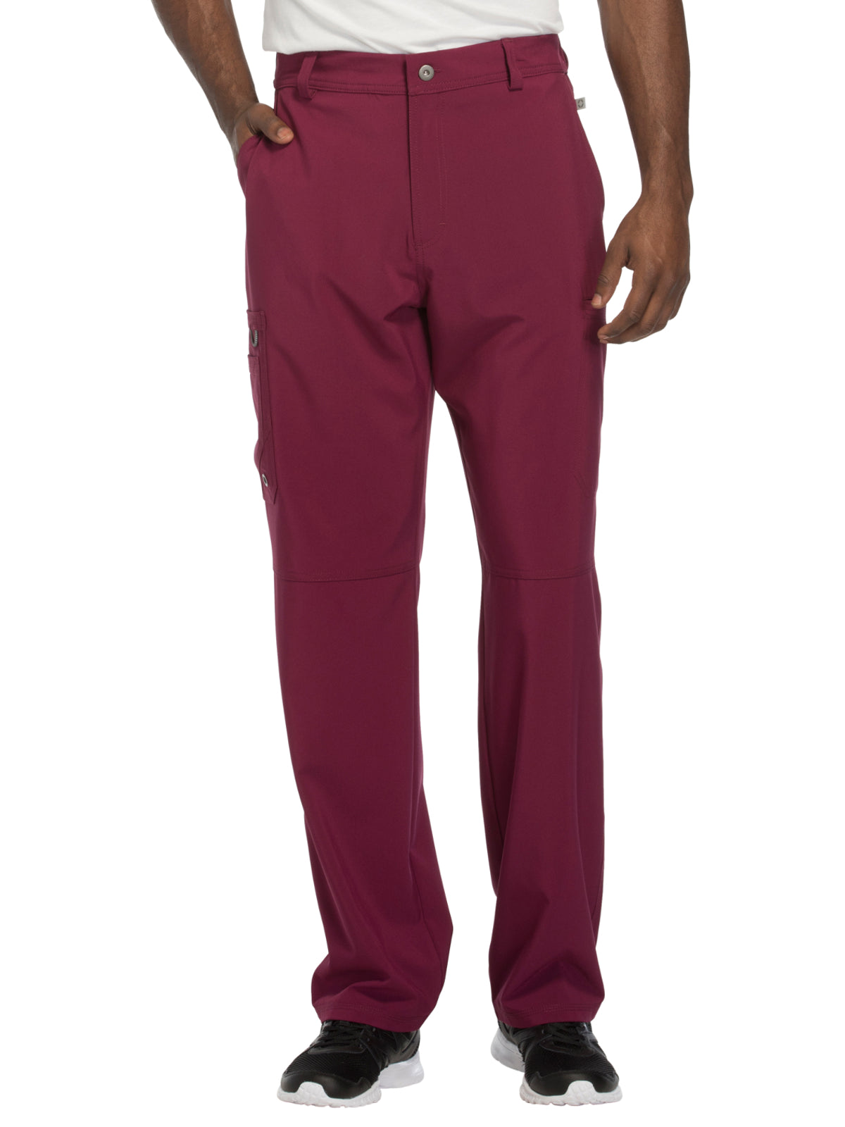 Men's Zip Fly Button Closure Tapered Leg Pant