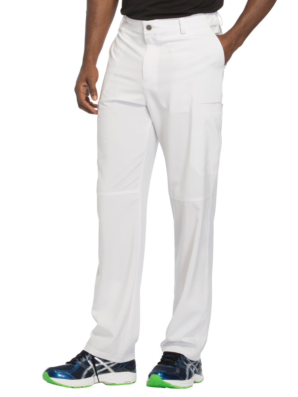 Men's Zip Fly Button Closure Tapered Leg Pant