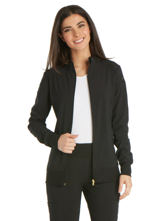 Women's 2 Pocket Zip Front Scrub Jacket