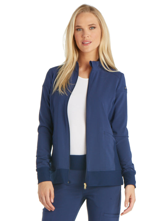 Women's 2 Pocket Zip Front Scrub Jacket