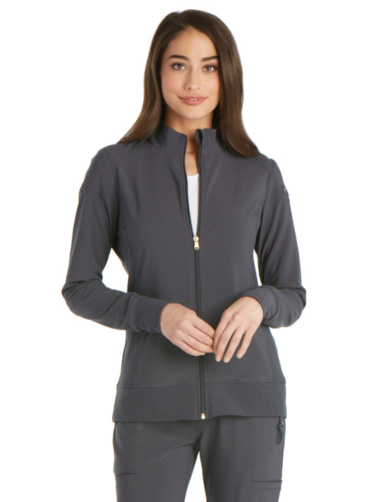 Women's 2 Pocket Zip Front Scrub Jacket