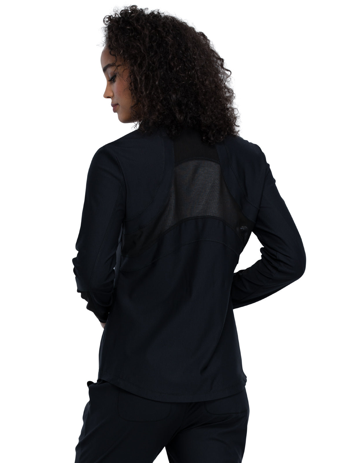 Women's Mock Neck Zip Front Scrub Jacket