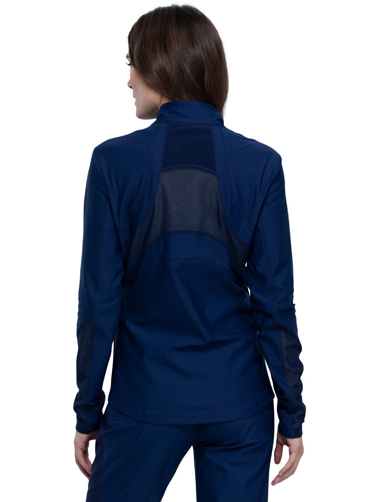 Women's Mock Neck Zip Front Scrub Jacket