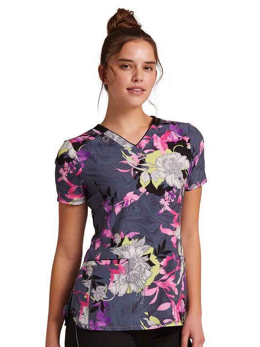 Women's V-Neck Print Top