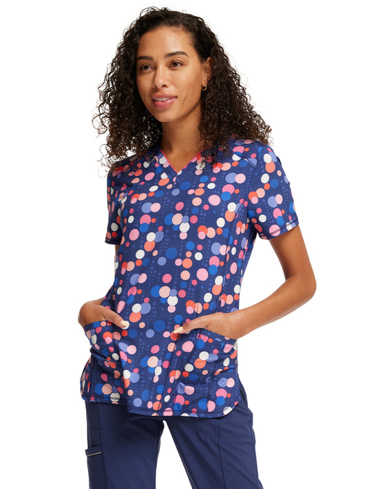 Women's V-Neck Print Top