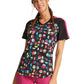 Women's V-Neck Print Scrub Top