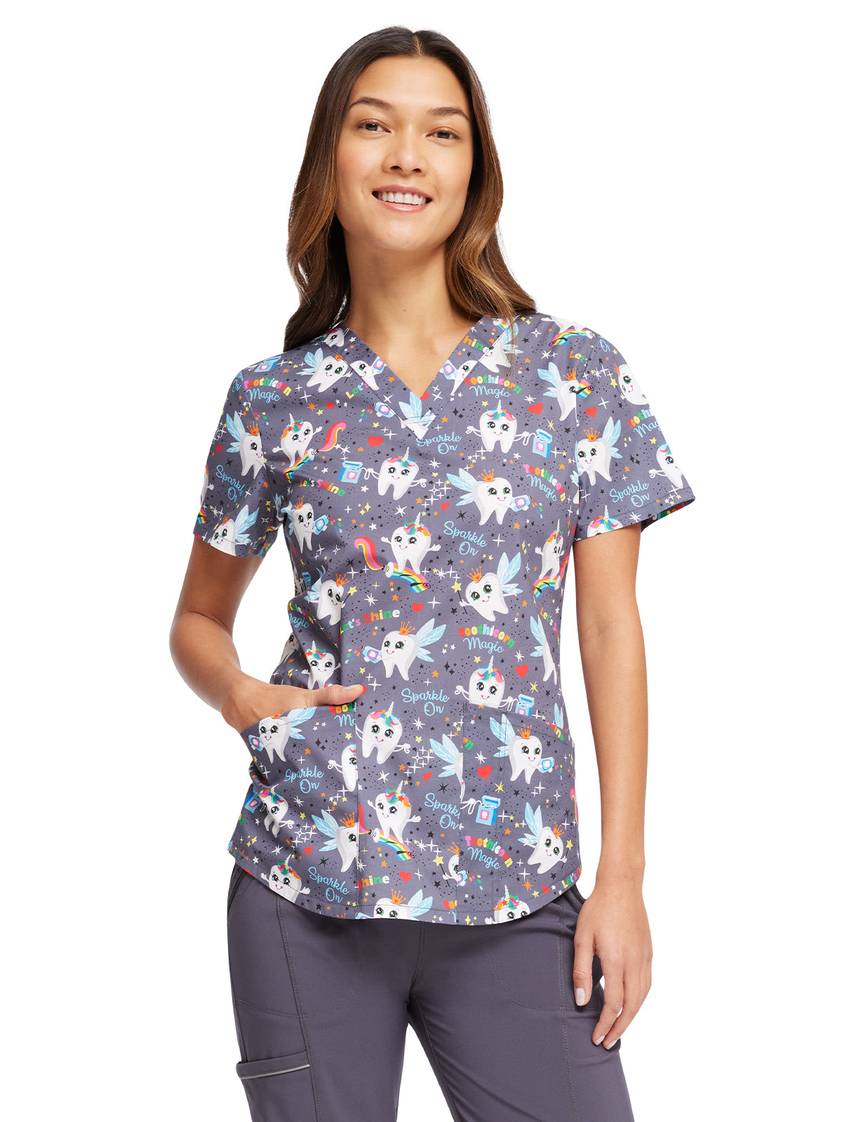 Women's V-Neck Print Top