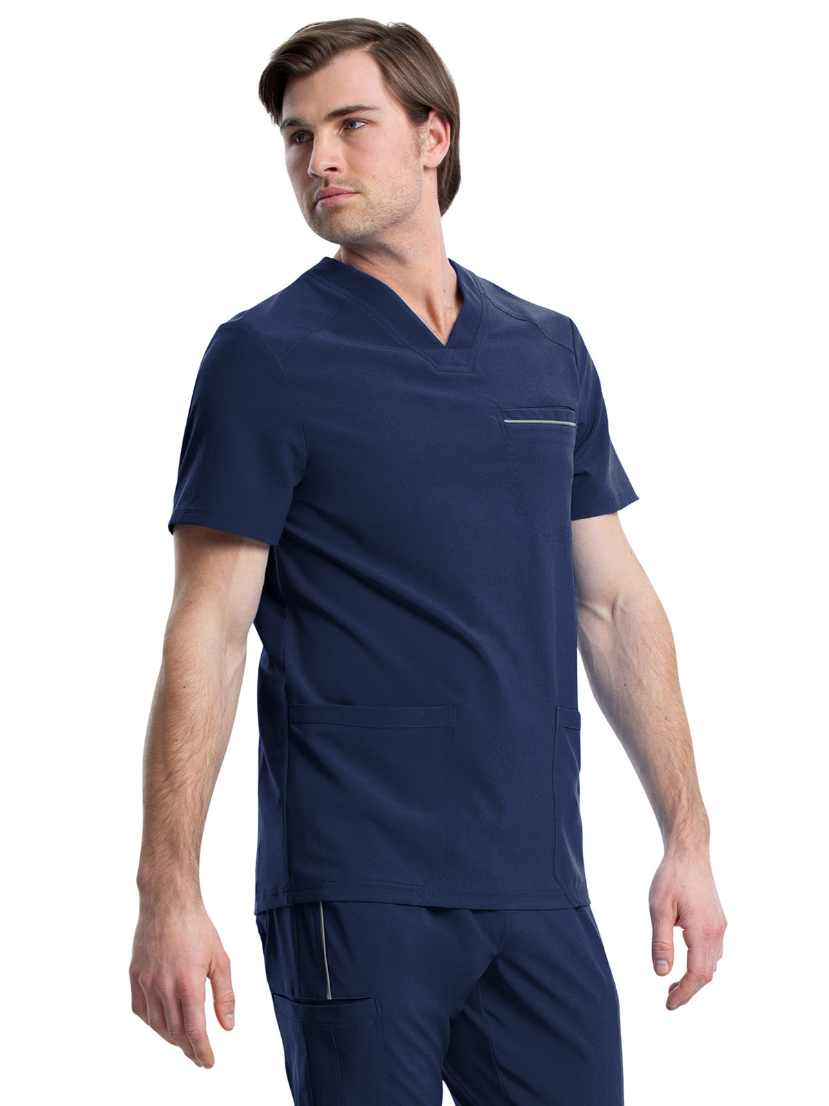 Men's Four-Pocket V-Neck Scrub Top