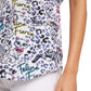 Women's 2-Pocket V-Neck Print Top