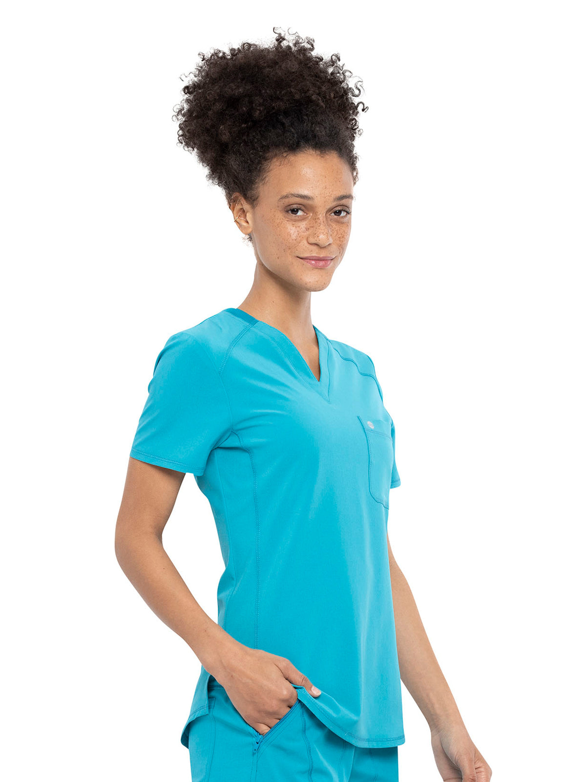 Women's Left Chest Pocket Tuckable V-Neck Top