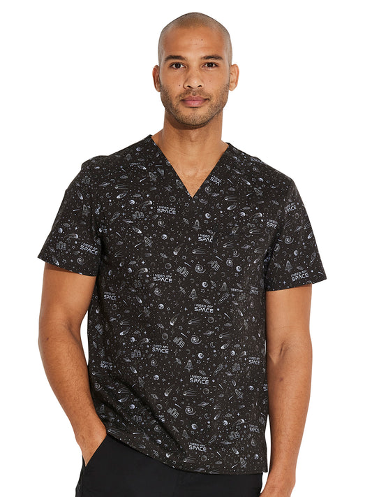 Men's V-Neck Print Top