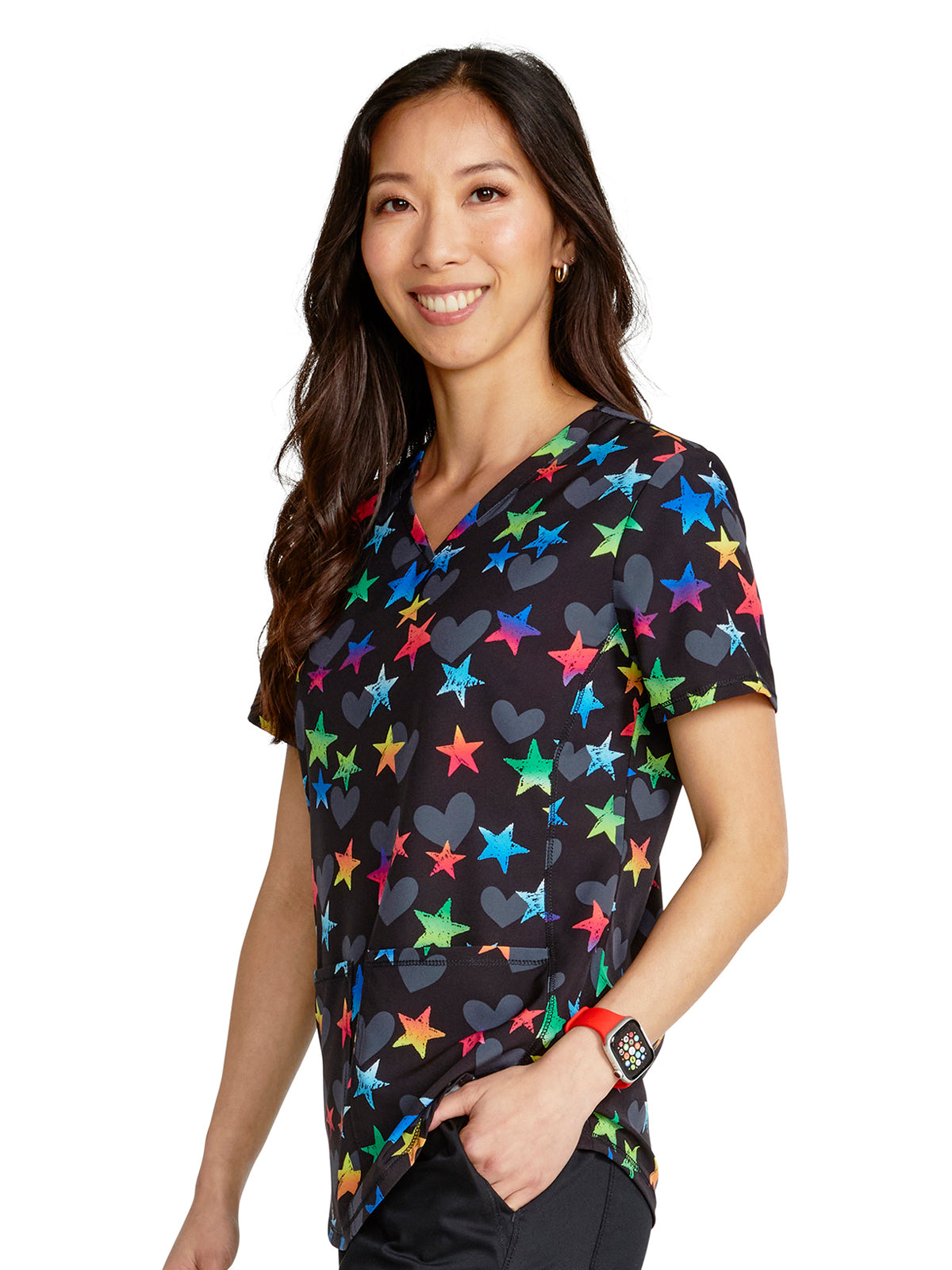 Women's V-Neck Print Top