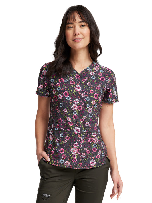 Women's V-Neck Print Top