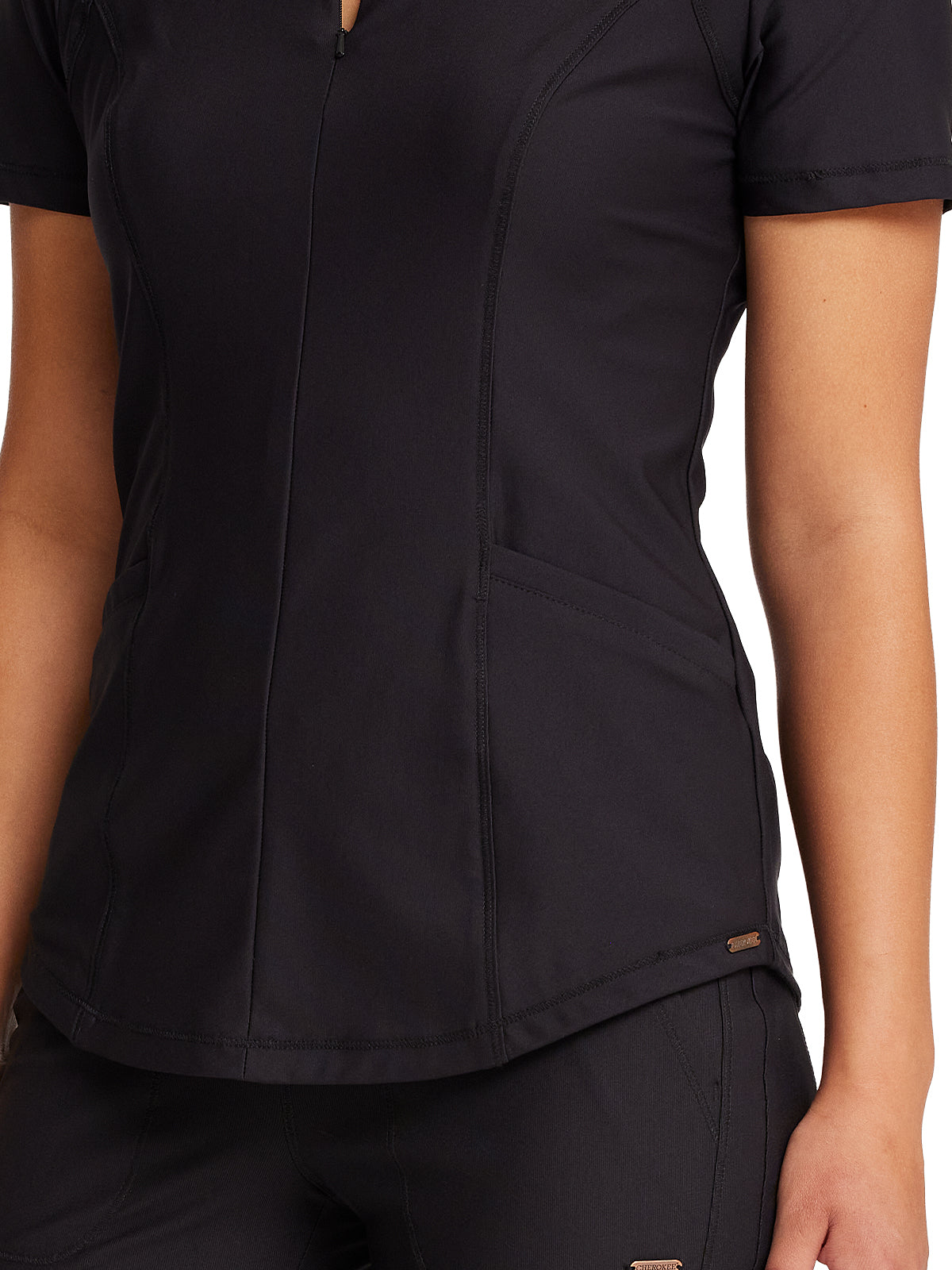 Women's Partial Zip Front Scrub Top