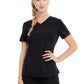 Women's Notched Back Neckline Stylized V-Neck Top