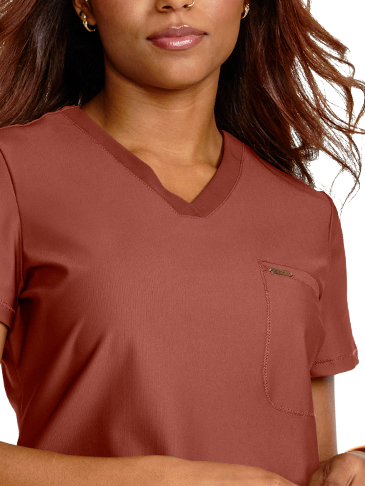 Women's 1-Pocket Tuckable V-Neck Scrub Top