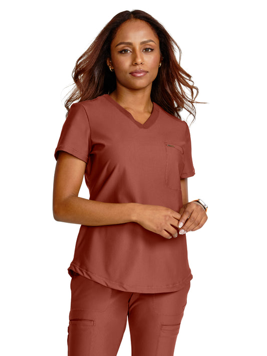 Women's 1-Pocket Tuckable V-Neck Scrub Top