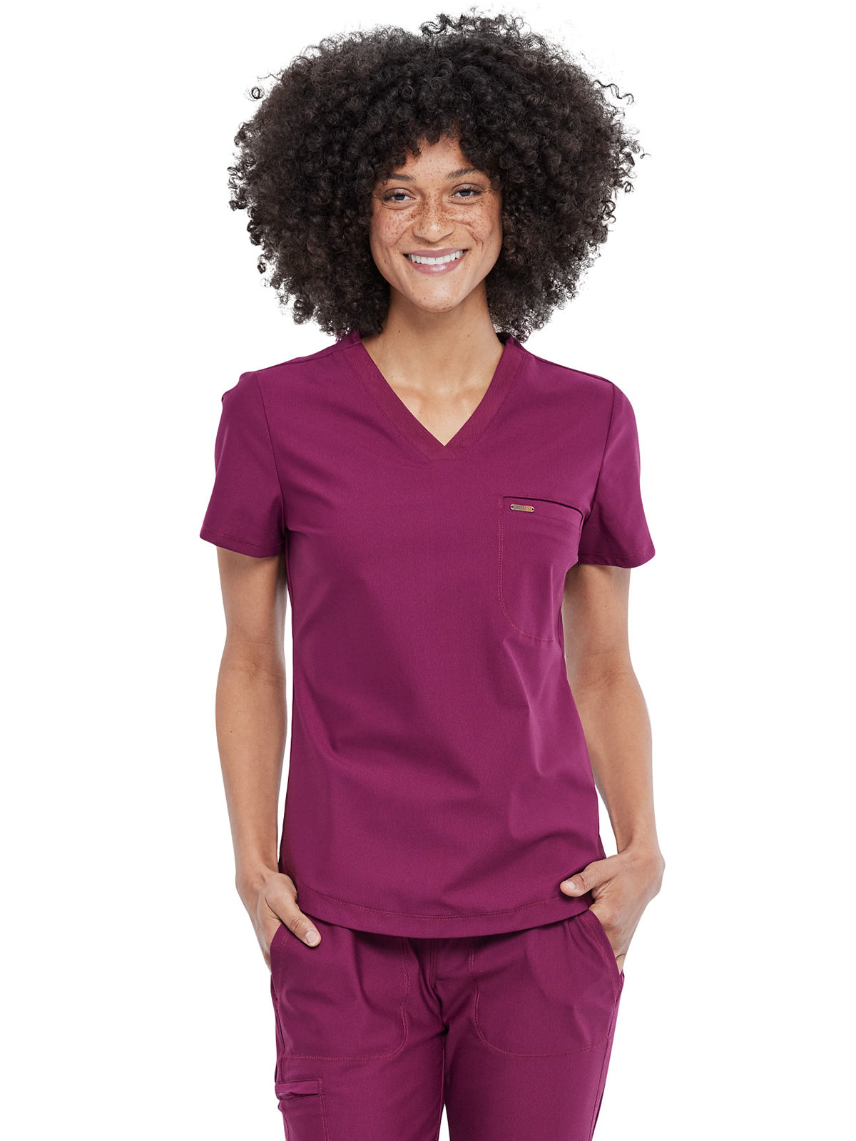 Women's 1-Pocket Tuckable V-Neck Scrub Top