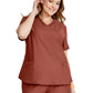 Women's Curved Hemline V-Neck Scrub Top