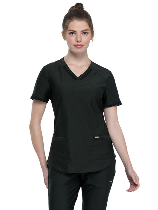 Women's Curved Hemline V-Neck Scrub Top