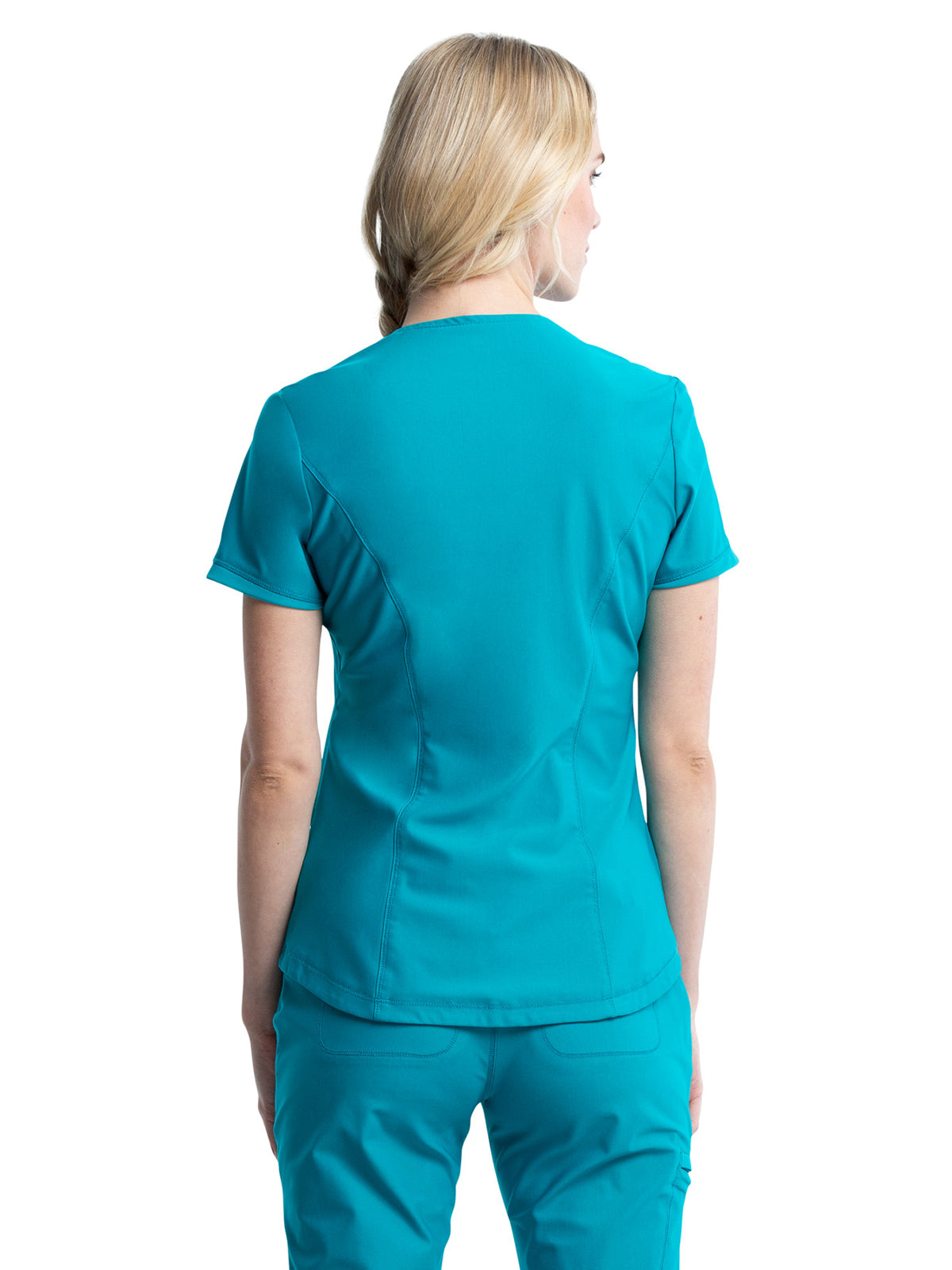 Women's Curved Hemline V-Neck Scrub Top