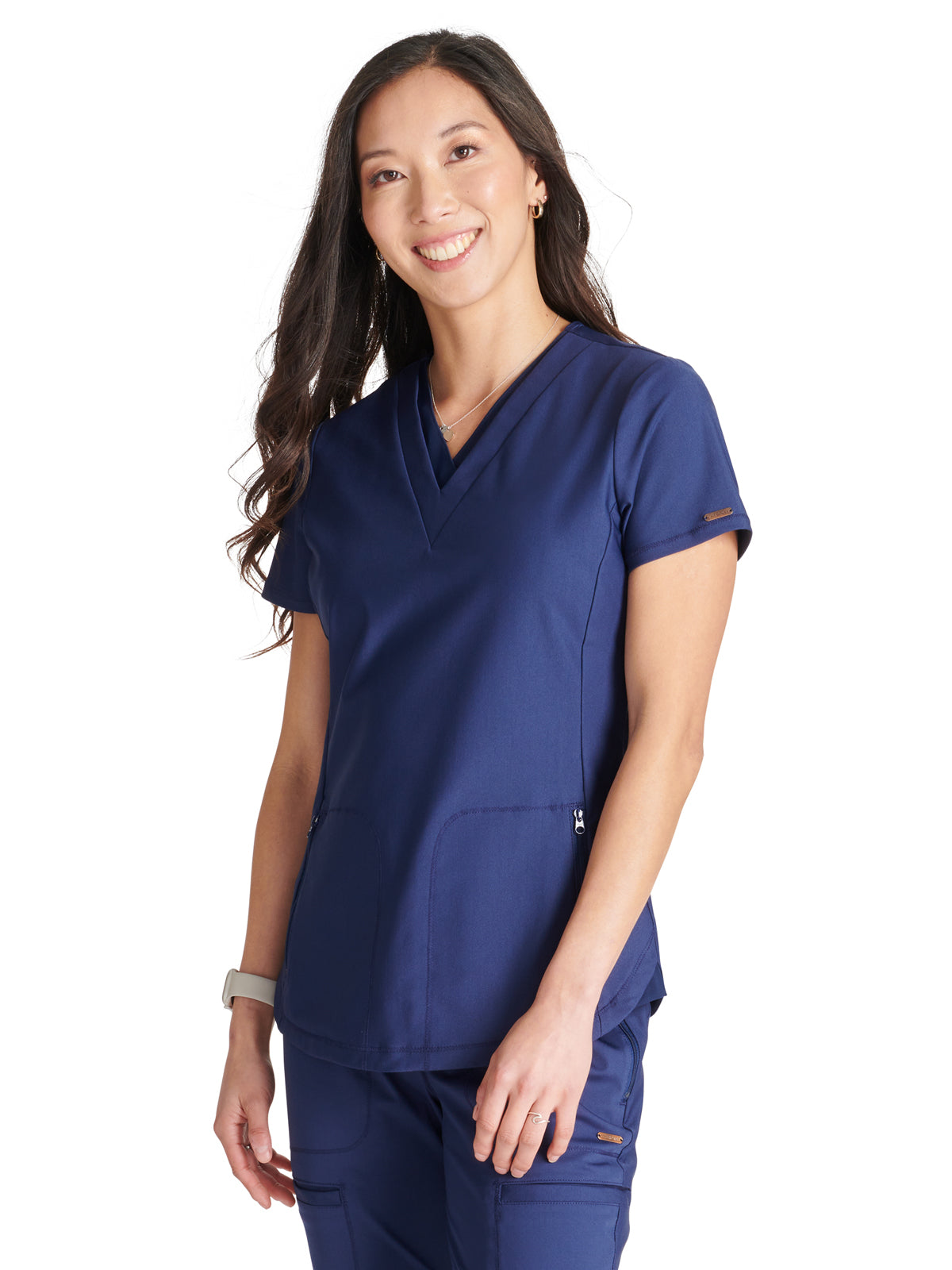 Women's 2-Pocket Contemporary V-Neck Scrub Top